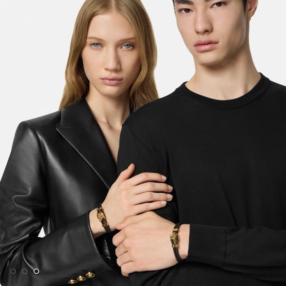 Versace Medusa Braided Leather Bracelet - Picture 3 of 3